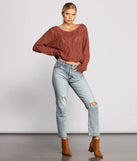Always Cozy Cable Knit Lattice Sweater