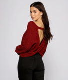 Casually Chic Twist Back Chenille Sweater