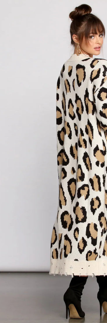 Stylishly Spotted Leopard Print Duster