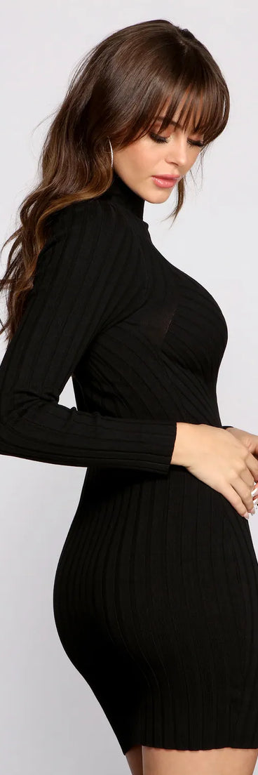 Keep Knit Cozy Mini Sweater Dress