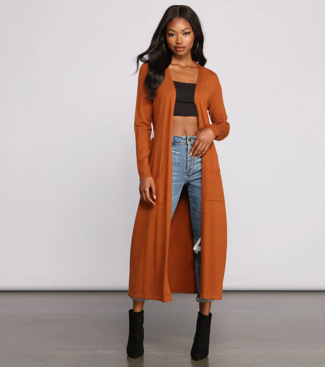 So Chic Tie Waist Duster