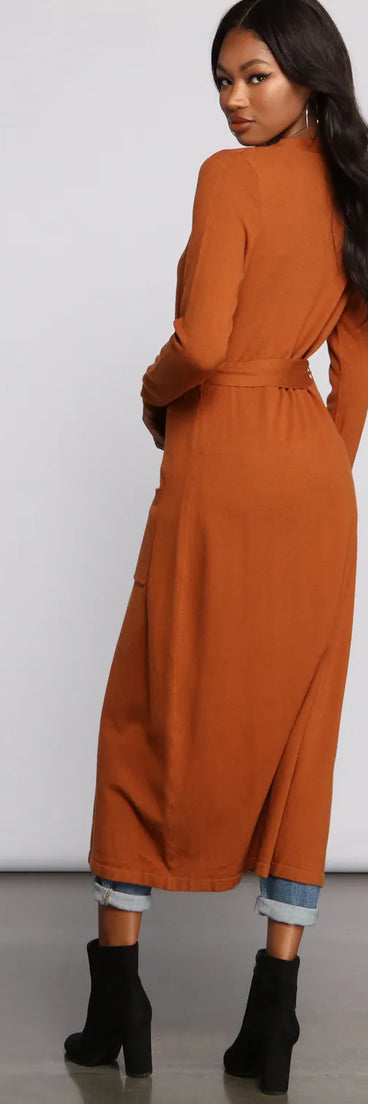 So Chic Tie Waist Duster