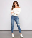 Cozy Off The Shoulder Cable Knit Sweater