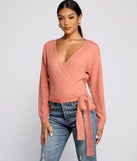 Surplice Sweetie Tie Waist Sweater