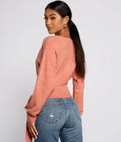 Surplice Sweetie Tie Waist Sweater