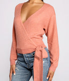 Surplice Sweetie Tie Waist Sweater