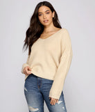 Lattice Back Oversized Pullover Sweater