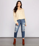 Lattice Back Oversized Pullover Sweater