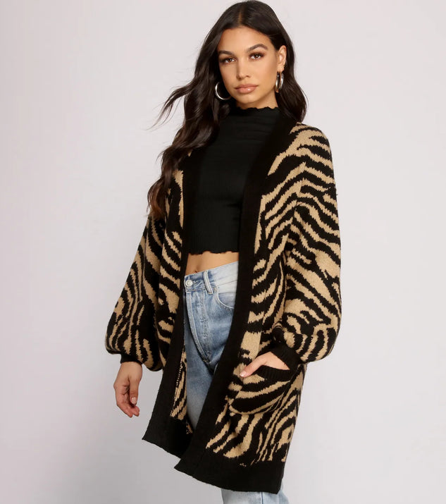 Wild Side Zebra Print Cardigan | Windsor