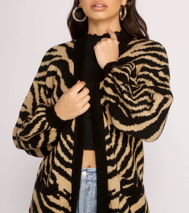 Wild Side Zebra Print Cardigan | Windsor