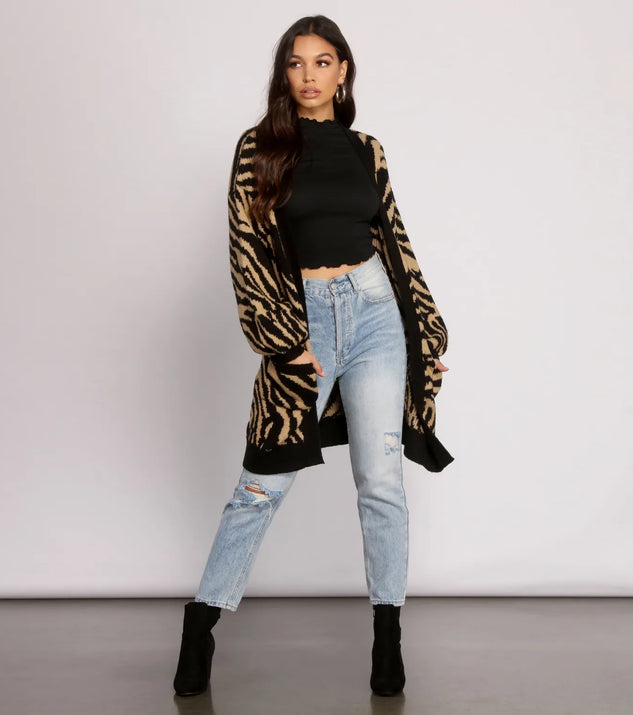 Wild Side Zebra Print Cardigan | Windsor