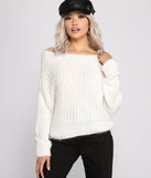 Cozy Eyelash Knit Off The Shoulder Sweater