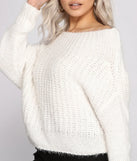 Cozy Eyelash Knit Off The Shoulder Sweater