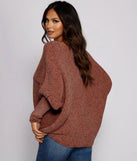 Chenille Knit Dolman Sleeve Sweater