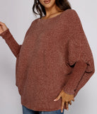Chenille Knit Dolman Sleeve Sweater