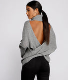 So Chic Surplice Open Back Sweater
