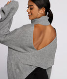 So Chic Surplice Open Back Sweater