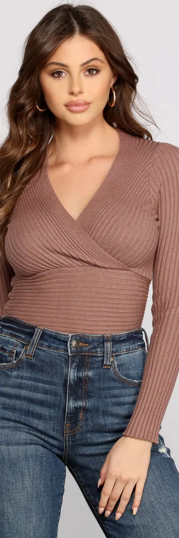 Cozy Ribbed Knit Long Sleeve Top