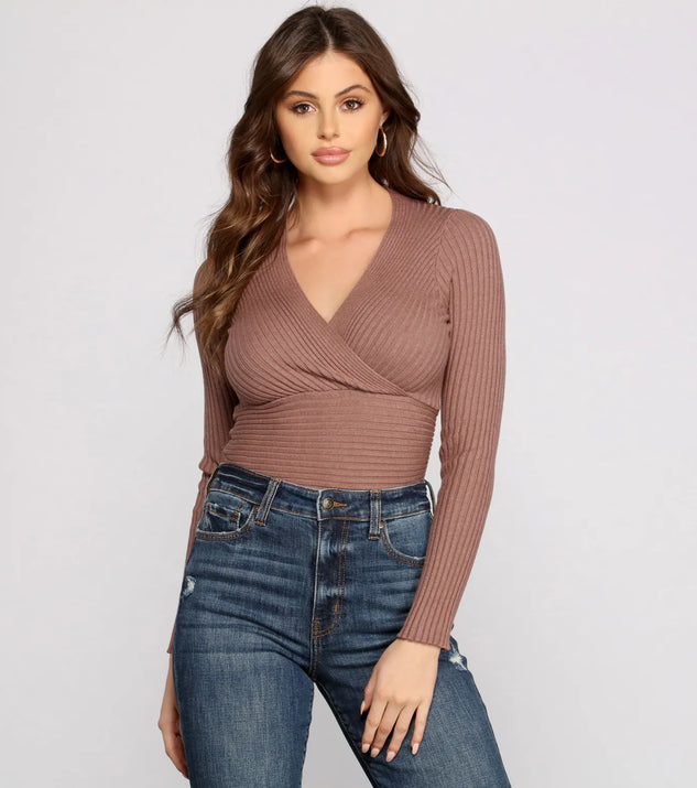Cozy Ribbed Knit Long Sleeve Top