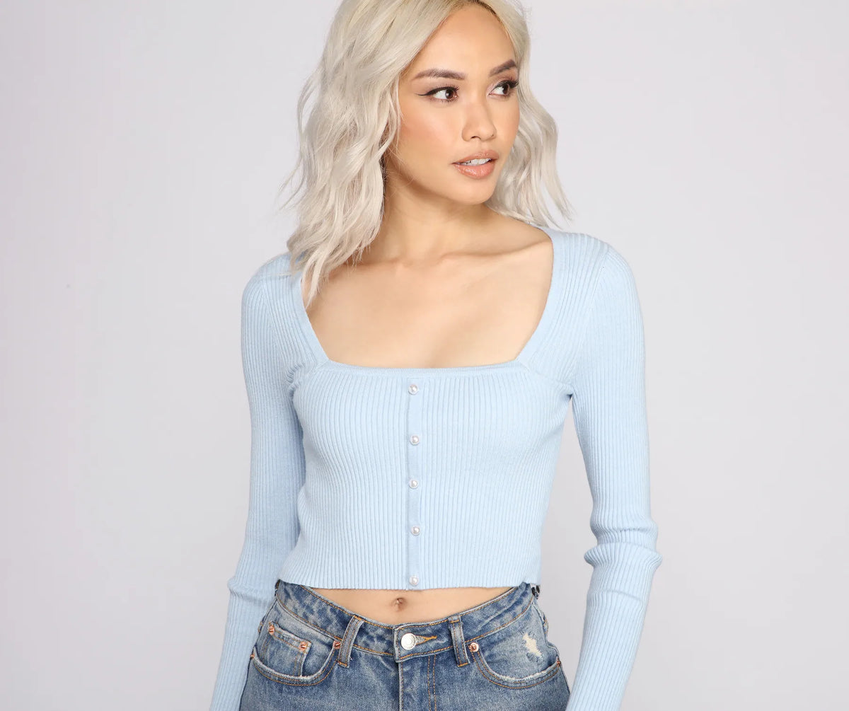 Trendy Girl Ribbed Knit Crop Top & Windsor