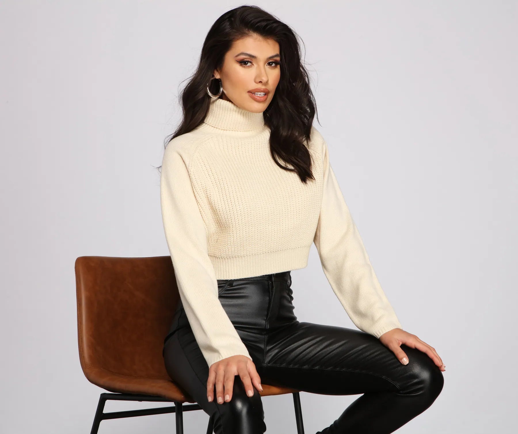 Basic Ribbed Knit Turtle Neck Sweater | Windsor