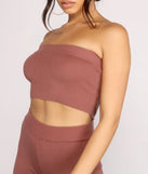 Keeping Knit Casual Crop Tube Top