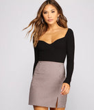 Ribbed Knit Long Sleeve Bodysuit