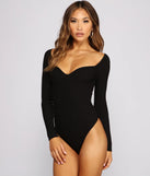 Ribbed Knit Long Sleeve Bodysuit