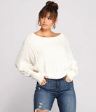 Chic Cable Knit Boat Neck Sweater