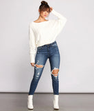Chic Cable Knit Boat Neck Sweater