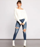 Chic Cable Knit Boat Neck Sweater