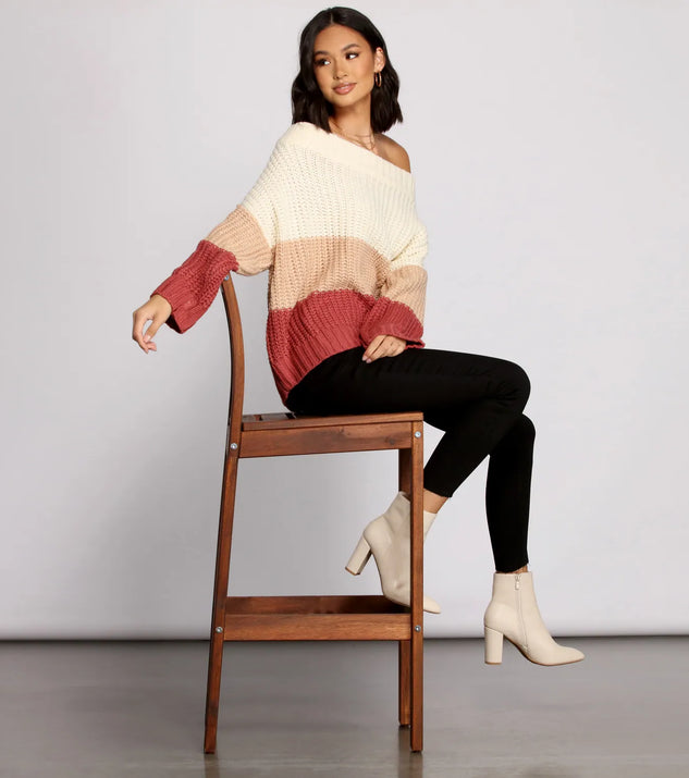 Chic Colorblock Knit Sweater