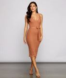 Casual Day Crochet Knit Midi Dress