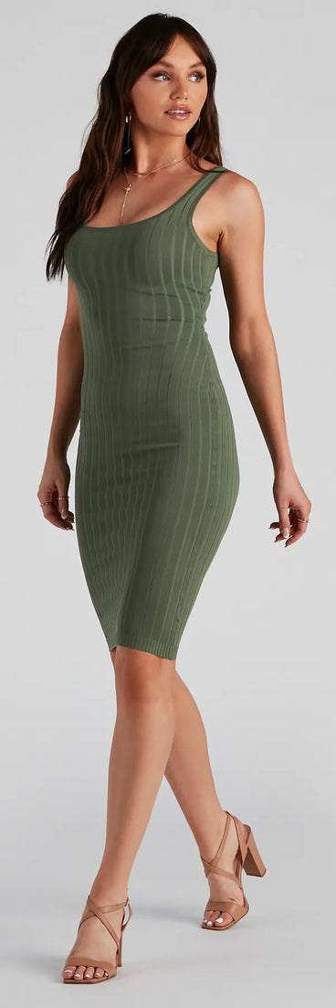 Taking the Plunge Scoop Neck Midi Dress