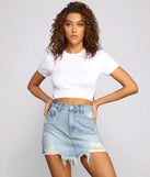 Open Back Crew Neck Crop Top