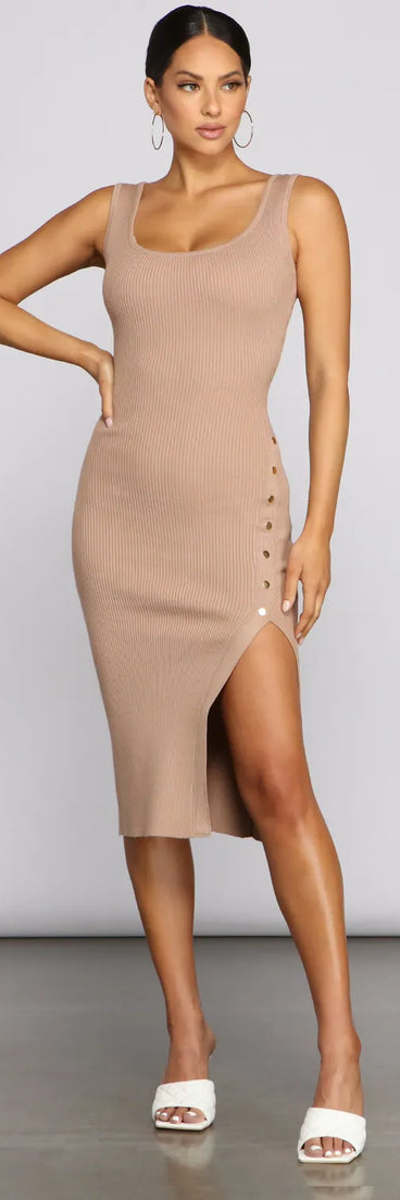 The One Ribbed Knit Midi Dress