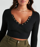 Chic Basic Button-Detail Crop Top
