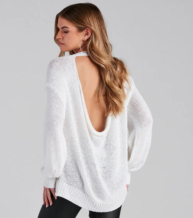 Effortless Chic Open Back Sweater