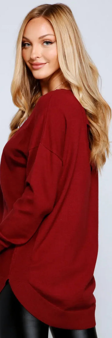 Cozy Basic Lattice Back Tunic