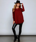Cozy Basic Lattice Back Tunic
