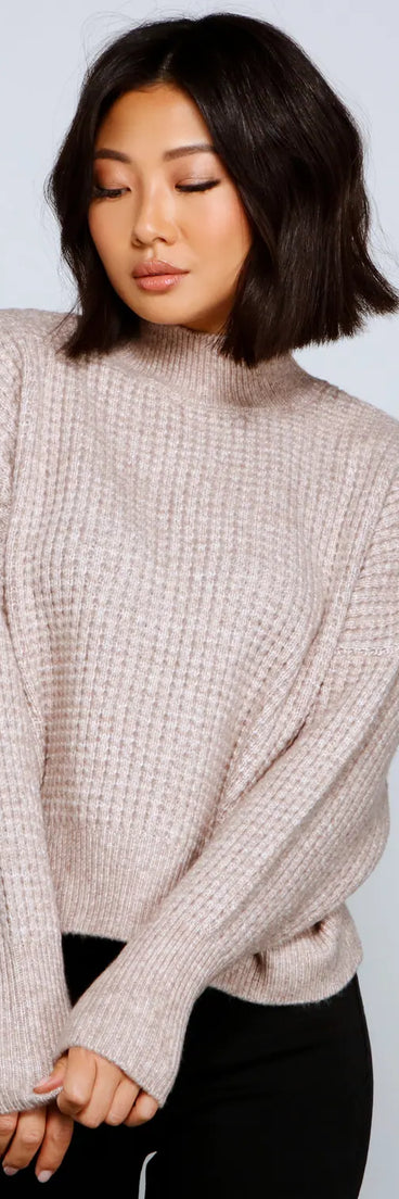 Cozy Up Waffle Knit Sweater