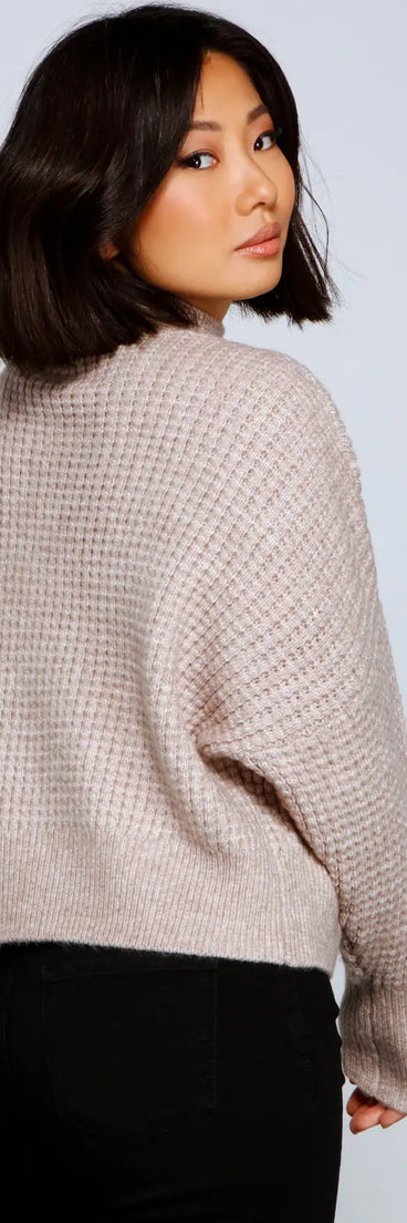 Cozy Up Waffle Knit Sweater