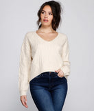 Cute And Cozy Cable Knit Cropped Sweater