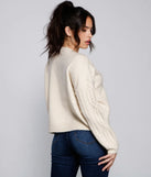 Cute And Cozy Cable Knit Cropped Sweater