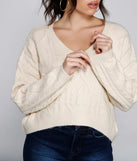 Cute And Cozy Cable Knit Cropped Sweater