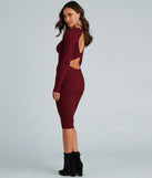 Chic Twist Long Sleeve Midi Dress