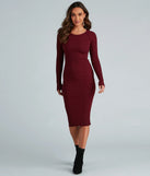 Chic Twist Long Sleeve Midi Dress