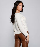 Cozy Cute Lattice Back Sweater
