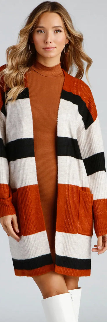 Cozy Cutie Striped Cardigan