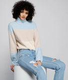 Cozy Color Block Waffle Knit Sweater